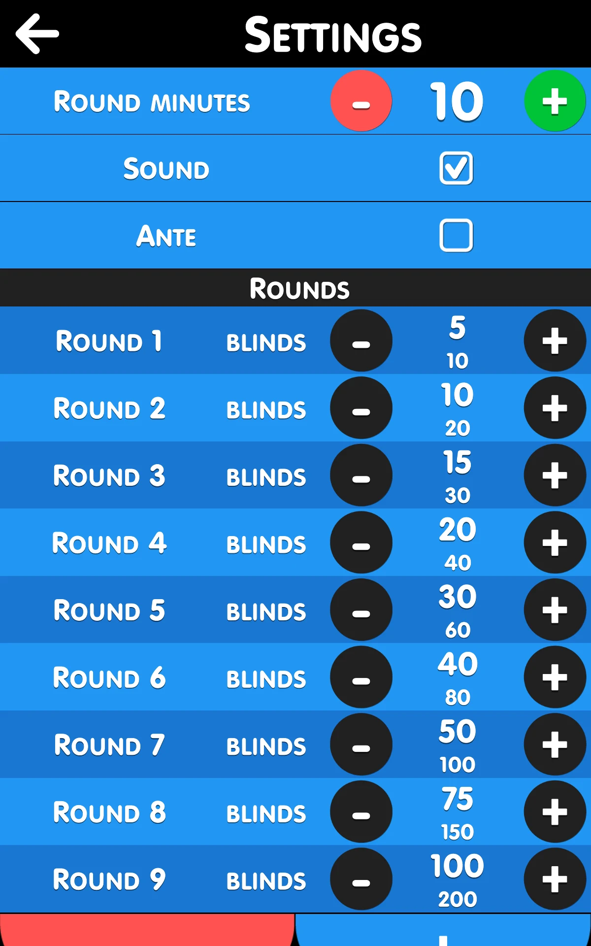 Easy Blinds - Poker Timer screenshot